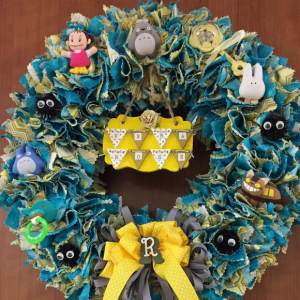 My mom made this baby wreath for Vera.